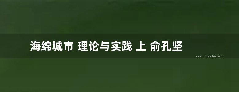 海绵城市 理论与实践 上 俞孔坚